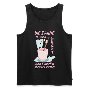 Pediatric dentist saying - Men's Premium Organic Tank Top - black - Front - AI Model Male 178 light (178cm)
