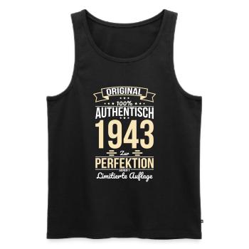 81st Birthday - Original 1943 100% Authentic - Men's Premium Organic Tank Top - black - Front - Michal (187cm)