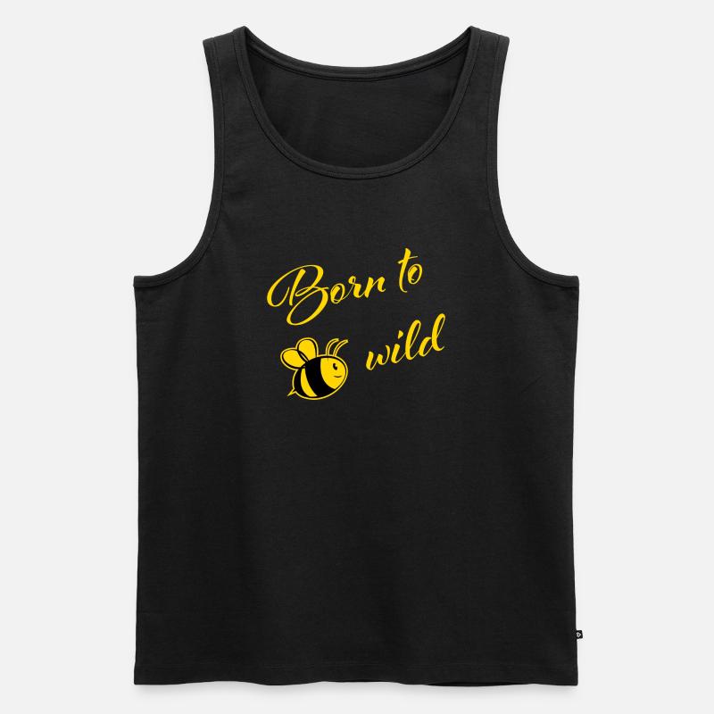 Born to bee wild - Männer Premium Bio Tank Top - Schwarz
