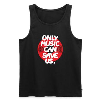 Only Music - Männer Premium Bio Tank Top - Schwarz - Vorne - AI Model Male 178 light (178cm)