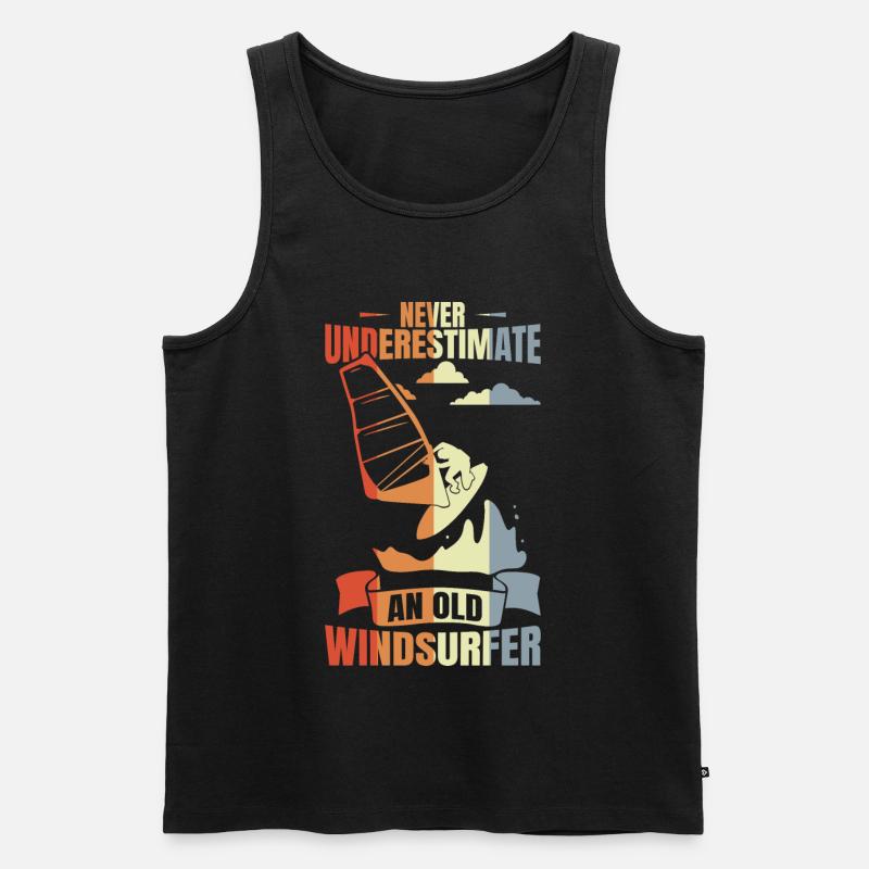 Windsurfer Großvater - Männer Premium Bio Tank Top - Schwarz