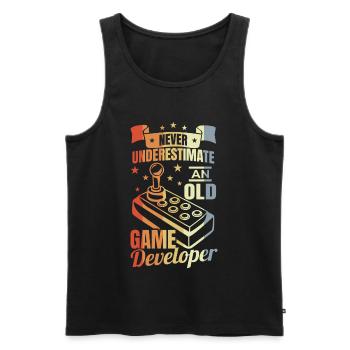 Game Developer Grandpa - Men's Premium Organic Tank Top - black - Front - AI Model Male 178 light (178cm)