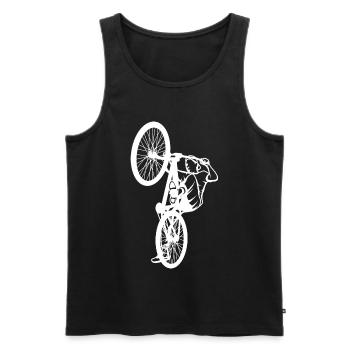 Dessin de cycliste BMX - Débardeur bio Premium Homme - noir - Devant - AI Model Male 178 light (178cm)