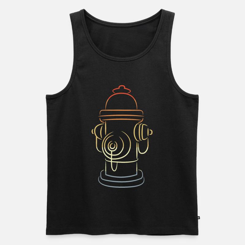 Retro Feuerhydrant - Männer Premium Bio Tank Top - Schwarz