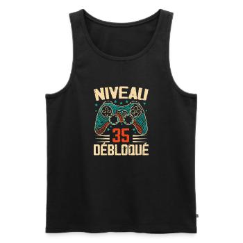 1989 35th Anniversary Gifts, 35th Anniversary Adventure - Men's Premium Organic Tank Top - black - Front - AI Model Male 178 light (178cm)