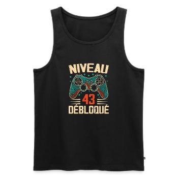 1981 43rd Anniversary Gifts, 43 Year Adventure - Men's Premium Organic Tank Top - black - Front - Michal (187cm)