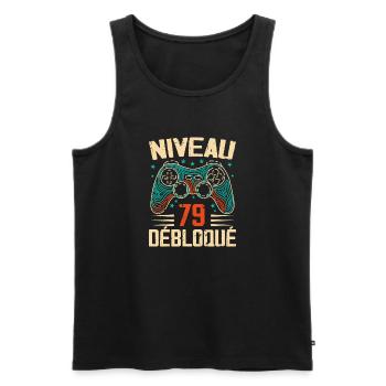 1945 cadeaux 79e Anniversaire, Aventure de 79 Ans - Débardeur bio Premium Homme - noir - Devant - Michal (187cm)