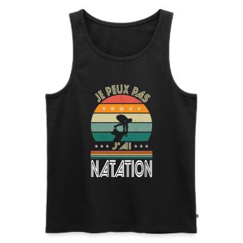 I Can't I Have Swimming - Schwimmer Geschenkidee - Männer Premium Bio Tank Top - Schwarz - Vorne - Michal (187cm)