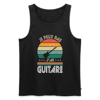 I Can't I Have Guitar - Gitarrist Geschenkidee - Männer Premium Bio Tank Top - Schwarz - Vorne - Michal (187cm)