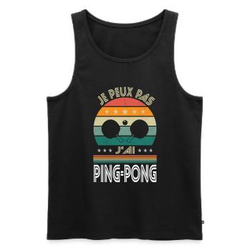 I can't I have Ping-Pong - Table tennis gift idea - Men's Premium Organic Tank Top - black - Front - AI Model Male 178 light (178cm)