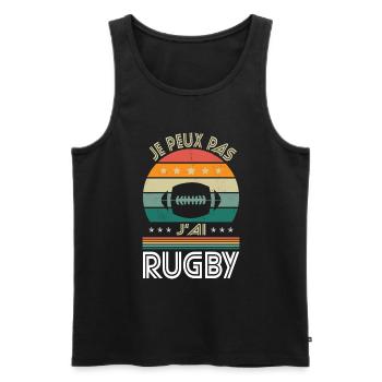 I Can't I Have Rugby - Rugby Man Geschenkidee - Männer Premium Bio Tank Top - Schwarz - Vorne - AI Model Male 178 light (178cm)