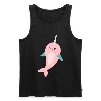 Narval licorne de mer - Débardeur bio Premium Homme - noir - Devant - AI Model Male 178 light (178cm)