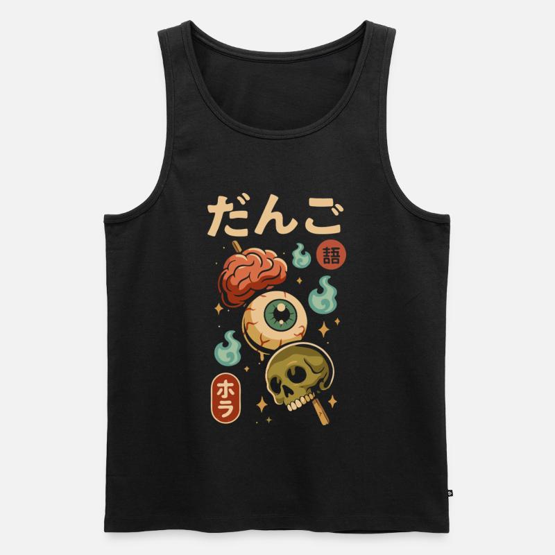 Japanischer Horror Dango - Männer Premium Bio Tank Top - Schwarz