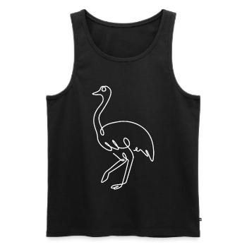 Croquis d’autruche – Dessin d’animal élégant - Débardeur bio Premium Homme - noir - Devant - AI Model Male 178 light (178cm)