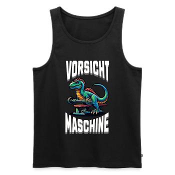 Gym Shirt – Beware Machine - Men's Premium Organic Tank Top - black - Front - Michal (187cm)