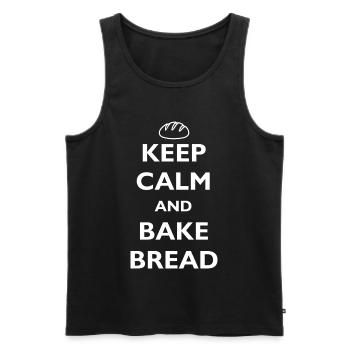 KEEP CALM AND BAKE BREAD - BÄCKER - BROT BACKEN - Männer Premium Bio Tank Top - Schwarz - Vorne - Michal (187cm)
