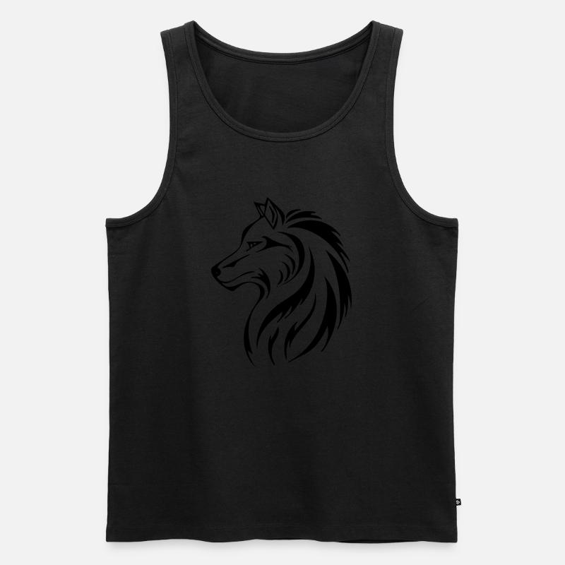 Wolf - Männer Premium Bio Tank Top - Schwarz
