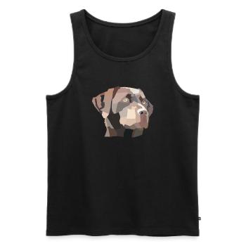 Labrador Kopf Braun Low Poly Mosaik - Männer Premium Bio Tank Top - Schwarz - Vorne - Michal (187cm)
