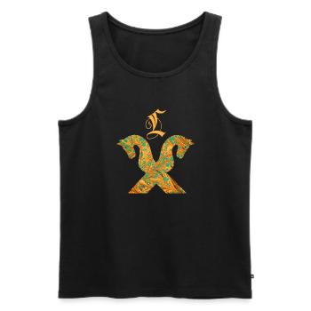 pferdegiebel e 95 l - Männer Premium Bio Tank Top - Schwarz - Vorne - Michal (187cm)