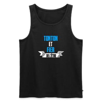 tonton et fier de l'être maillot homme oncle - Débardeur bio Premium Homme - noir - Devant - Michal (187cm)