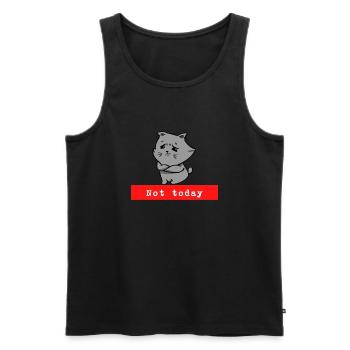 Pas aujourd’hui drôle de chat - Débardeur bio Premium Homme - noir - Devant - Michal (187cm)
