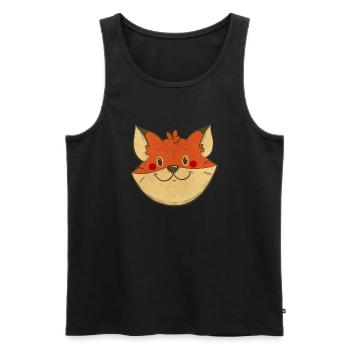 fox head in vintage style - Men's Premium Organic Tank Top - black - Front - AI Model Male 178 light (178cm)