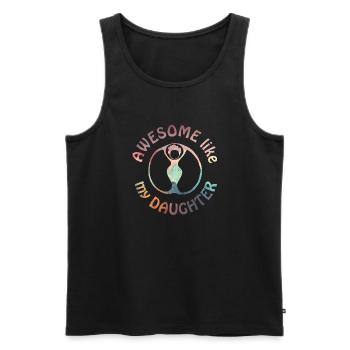 Génial comme ma silhouette de femme fille dans un cercle - Débardeur bio Premium Homme - noir - Devant - Michal (187cm)