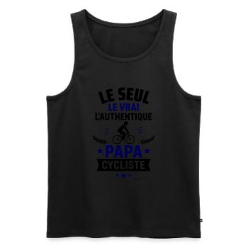 Papa cycliste authentique Fête des pères vélo - Débardeur bio Premium Homme - noir - Devant - Michal (187cm)