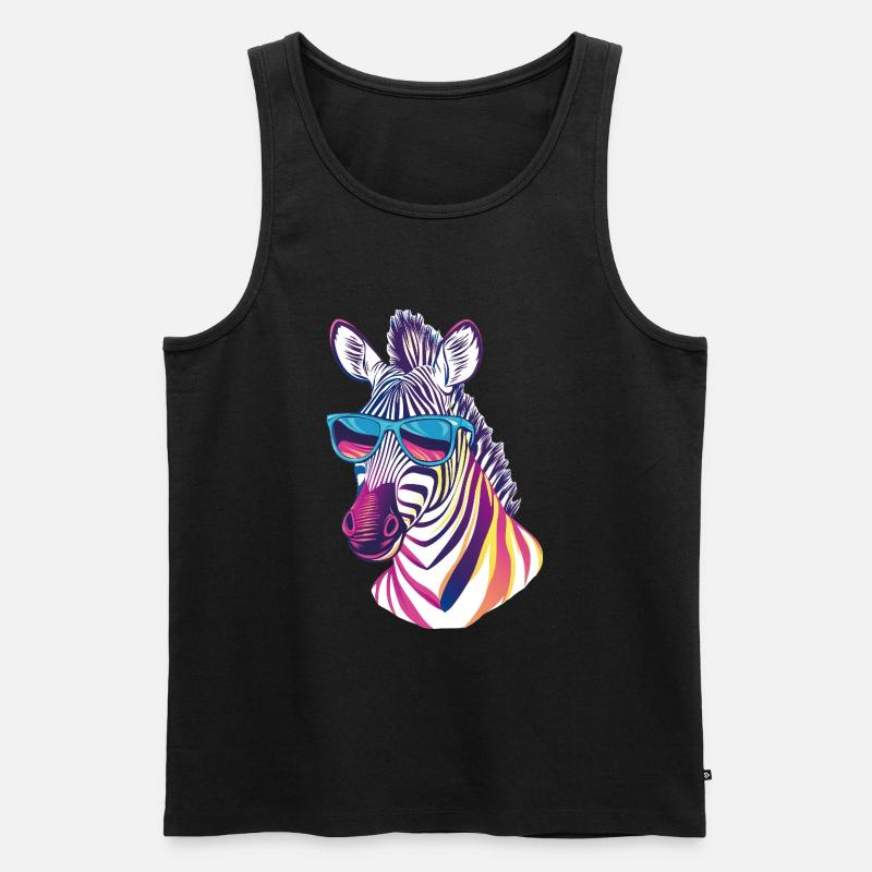Zebra - Männer Premium Bio Tank Top - Schwarz