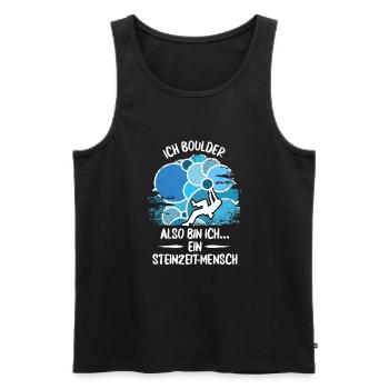 Vintage Bouldern Boulderer Klettern Kletterer - Männer Premium Bio Tank Top - Schwarz - Vorne - Michal (187cm)