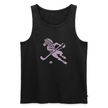 Minimalistisches Zebra Eishockey Silhouette - Männer Premium Bio Tank Top - Schwarz - Vorne - Michal (187cm)