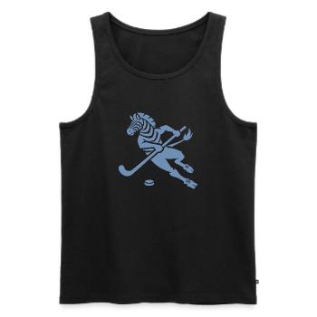 Minimalistisches Zebra Eishockey Silhouette - Men's Premium Organic Tank Top - black - Front - AI Model Male 178 light (178cm)