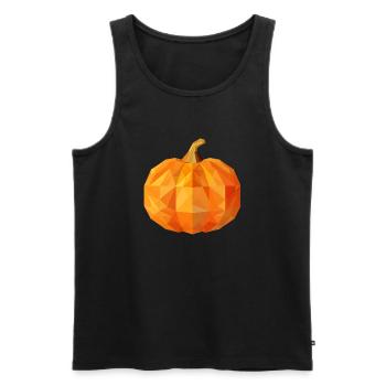 Polygon-Herbstkürbis: Geometrische Herbstschönheit - Männer Premium Bio Tank Top - Schwarz - Vorne - AI Model Male 178 light (178cm)