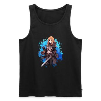 Fantasy RPG Game Anime Character - Anime Shirt - Men's Premium Organic Tank Top - black - Front - AI Model Male 178 light (178cm)