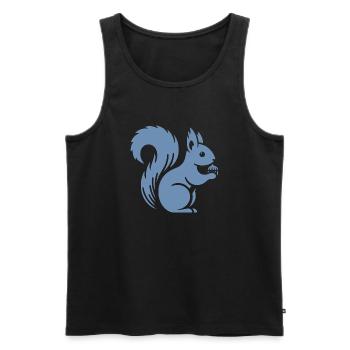 Minimalist Squirrel Silhouette with Nut - Men's Premium Organic Tank Top - black - Front - Michal (187cm)