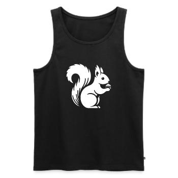 Minimalist Squirrel Silhouette with Nut - Men's Premium Organic Tank Top - black - Front - Michal (187cm)