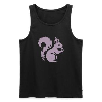 Minimalist Squirrel Silhouette with Nut - Men's Premium Organic Tank Top - black - Front - Michal (187cm)