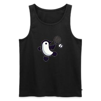 Pingouin Tennis Joueur de Tennis Minimaliste - Débardeur bio Premium Homme - noir - Devant - Michal (187cm)