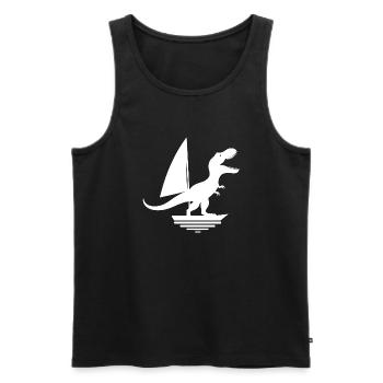 Dinosaur T-Rex Sailboat Silhouette - Men's Premium Organic Tank Top - black - Front - Michal (187cm)