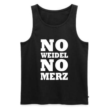 No weidel no merz - Männer Premium Bio Tank Top - Schwarz - Vorne - AI Model Male 178 light (178cm)