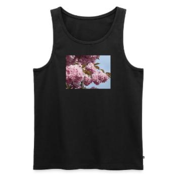 Rosa Zweige vom Zierkirschenbaum - Männer Premium Bio Tank Top - Schwarz - Vorne - AI Model Male 178 light (178cm)