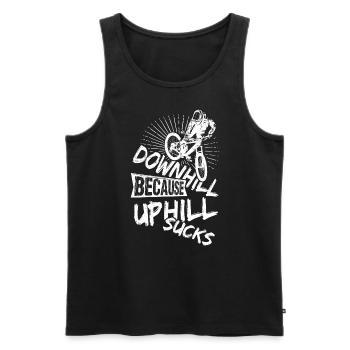 MTB Fahrrad Fans Rad Biker BMX Fahradfahrer Berg L - Männer Premium Bio Tank Top - Schwarz - Vorne - Michal (187cm)