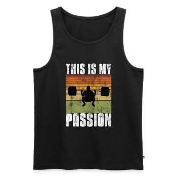 C’est ma passion Musculation Bodybuilder GYM - Débardeur bio Premium Homme - noir - Devant - Michal (187cm)