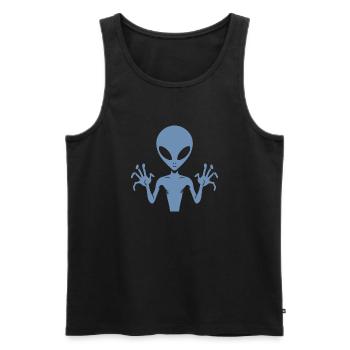 Alien-Außerirdischer-Körper-Silhouette mit Händen - Männer Premium Bio Tank Top - Schwarz - Vorne - AI Model Male 178 light (178cm)