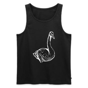 Cygne, Canard blanc, Oiseau, Oie - Débardeur bio Premium Homme - noir - Devant - AI Model Male 178 light (178cm)