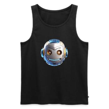 Roboterkopf mit coolen Details - Männer Premium Bio Tank Top - Schwarz - Vorne - AI Model Male 178 light (178cm)