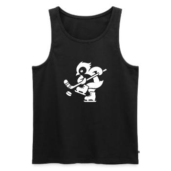 Pinguin Eishockey Minimalistische Spieler - Männer Premium Bio Tank Top - Schwarz - Vorne - Michal (187cm)