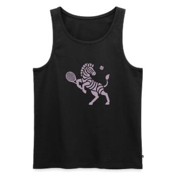 Zebra Tennis Silhouette Design minimaliste - Débardeur bio Premium Homme - noir - Devant - Michal (187cm)