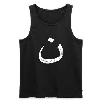 Arabisches "N" - Männer Premium Bio Tank Top - Schwarz - Vorne - AI Model Male 178 light (178cm)