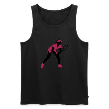 tennis_female_2c - Männer Premium Bio Tank Top - Schwarz - Vorne - AI Model Male 178 light (178cm)
